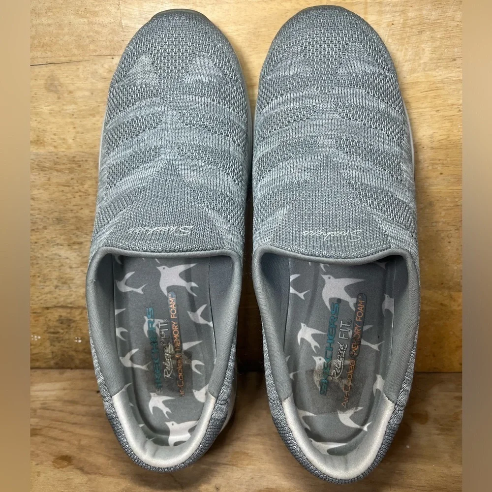 Skechers Commute Time Knitastic SPARKLE Womens Sz 9 Slip On Shoes Sneakers Gray - Picture 6 of 8